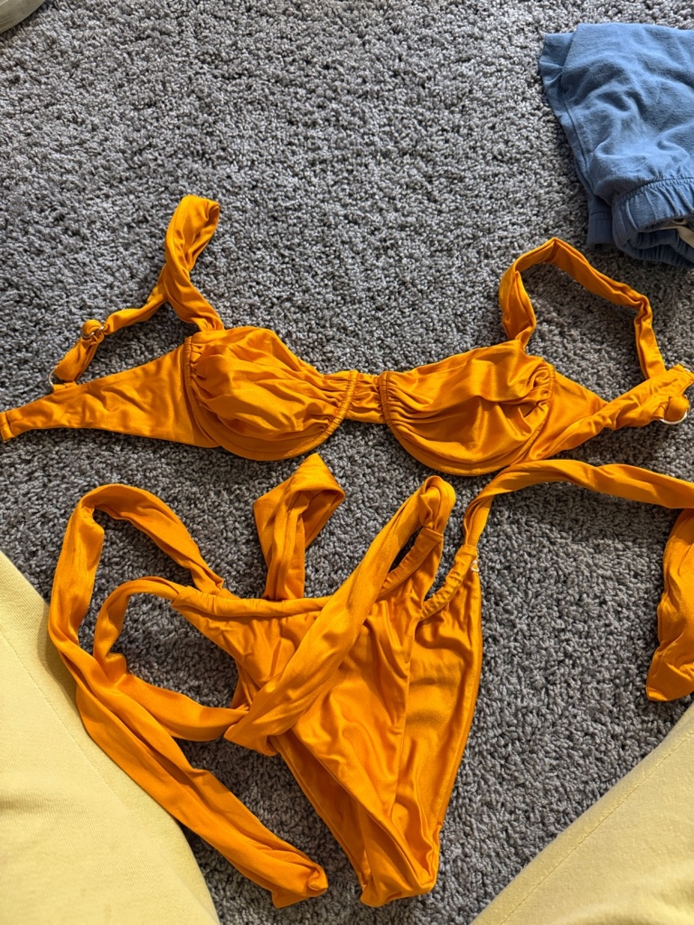 Faithfull the Brand Golden Orange Bikini Set size small